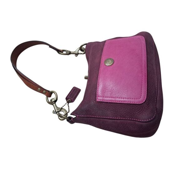 Vintage Coach Soho Small Hobo Leather Shoulder Bag Plum Turn Lock Style 9391 - Picture 8 of 14